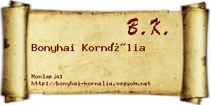 Bonyhai Kornélia névjegykártya